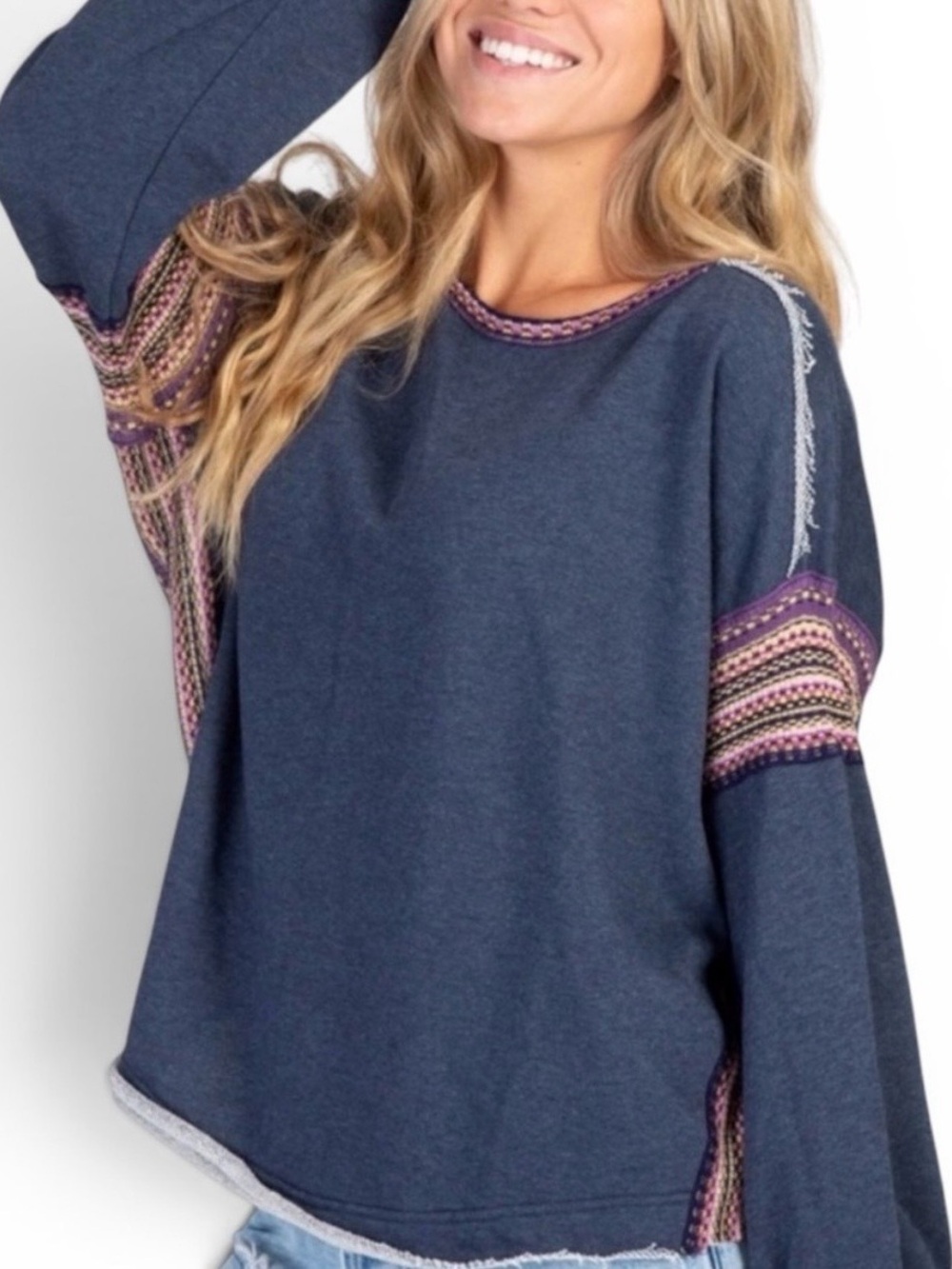Natural Life Heather Blue Pullover sz L/XL